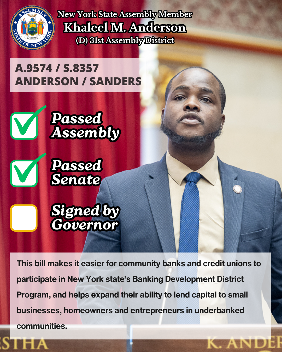 Bill Passed - Reciprocal Deposit Bill